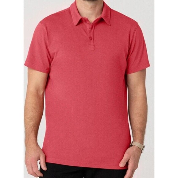Swet Tailor Mens Swet Polo Shirt Golf Athletic Casual NWT Sz M Crimson - Picture 1 of 6